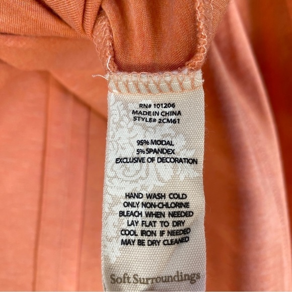 Soft Surroundings Coral Maddalena Tunic Top Decorative Button Sz M - Picture 6 of 7